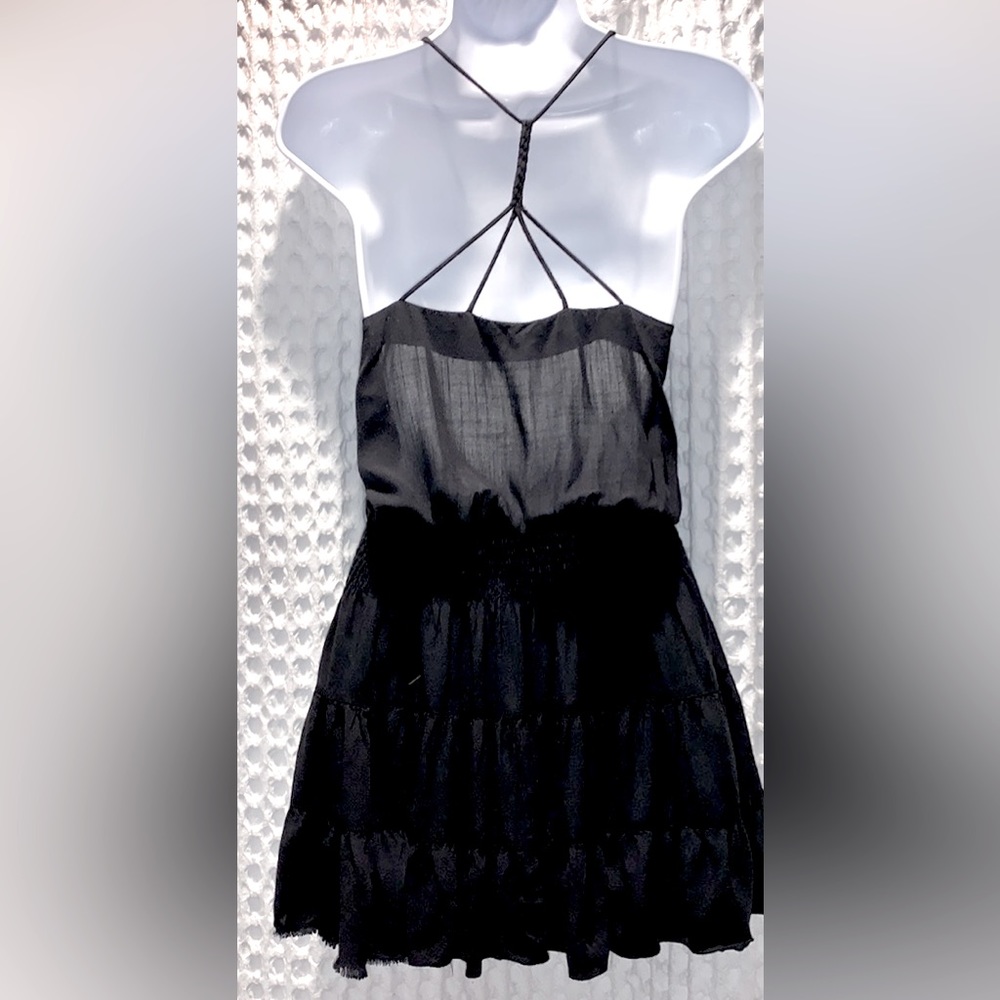 C’isa Black 100% Rayon Boho Style Gauzy Dress - Picture 3 of 5